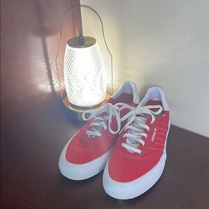 Adidas Vibrant Red and White Sneakers